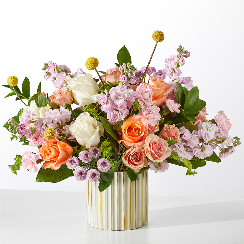 French Market Bouquet with Ivory Vase – Panda Flowers Canada Inc, Calgary AB