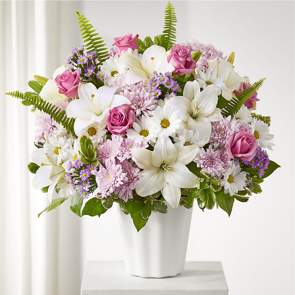 Cesta de mesa con pensamientos cálidos