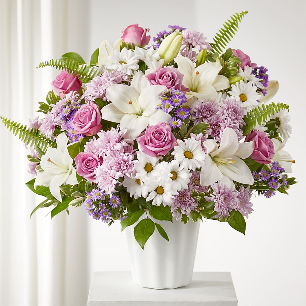 Cesta de mesa con pensamientos cálidos