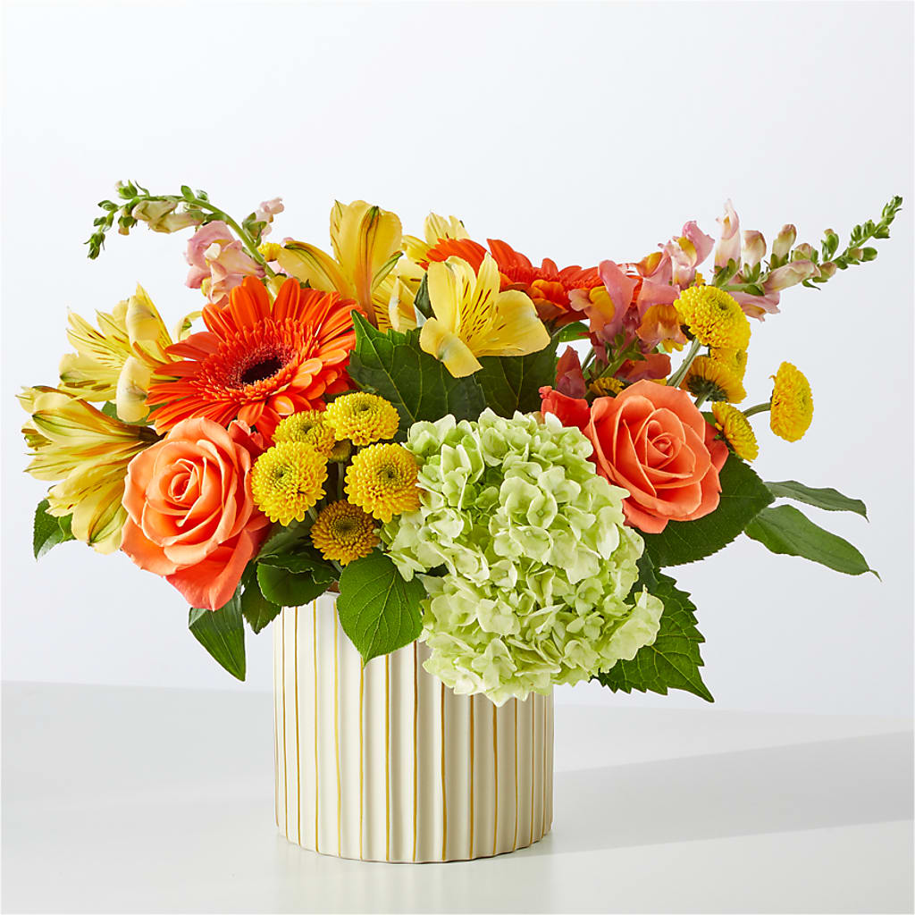 Autumn Sunshine Bouquet with Ivory Vase –  Panda Flowers Canada Inc, Calgary AB