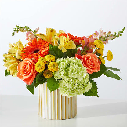 Autumn Sunshine Bouquet with Ivory Vase –  Panda Flowers Canada Inc, Calgary AB