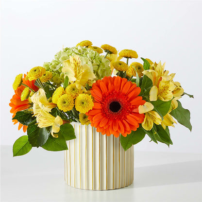 Autumn Sunshine Bouquet with Ivory Vase –  Panda Flowers Canada Inc, Calgary AB