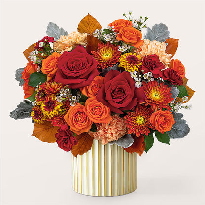 Merlot Bouquet with Ivory Vase –  Panda Flowers Canada Inc, Calgary AB