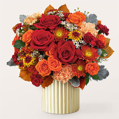 Merlot Bouquet with Ivory Vase –  Panda Flowers Canada Inc, Calgary AB