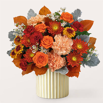 Merlot Bouquet with Ivory Vase –  Panda Flowers Canada Inc, Calgary AB