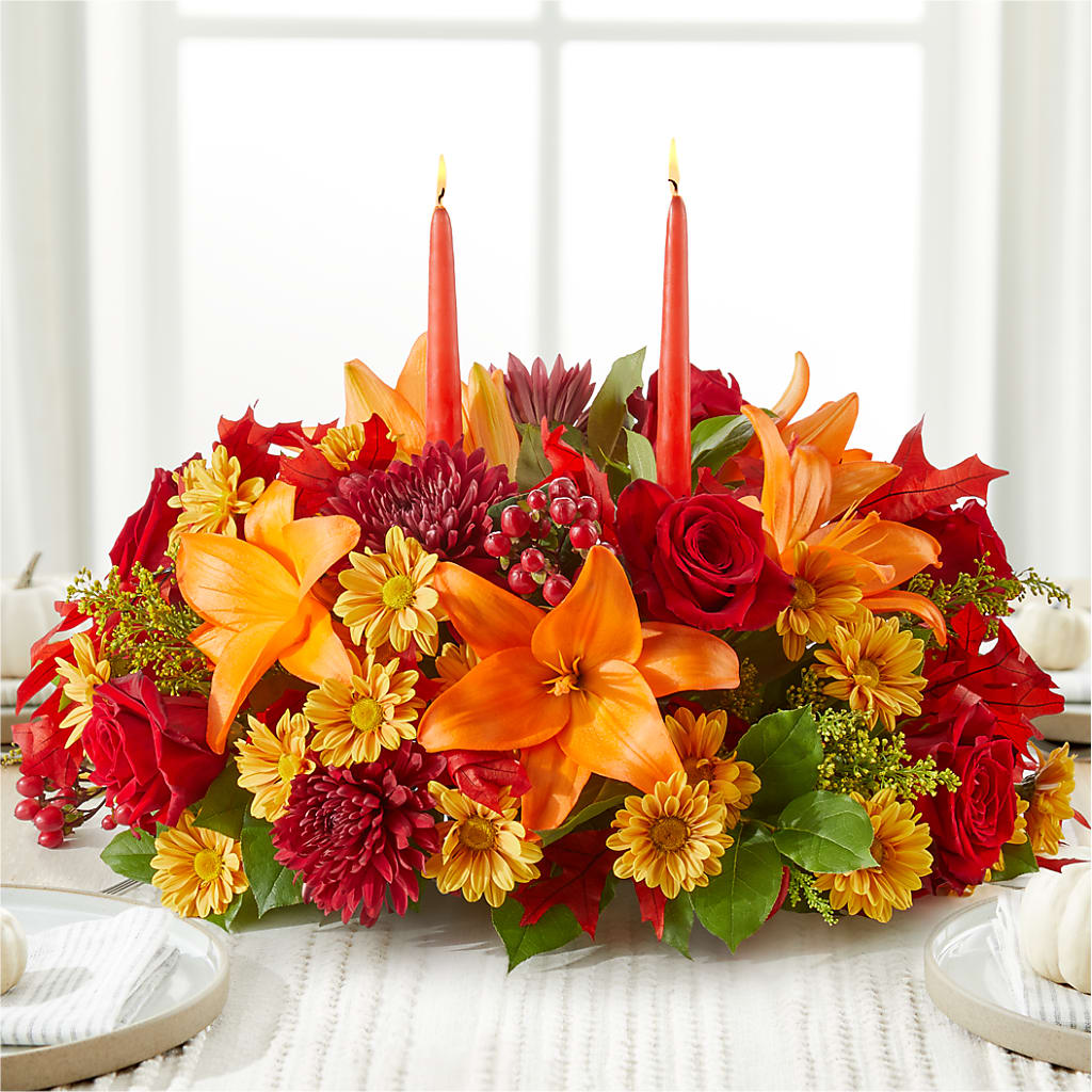 Autumn's Embrace Centerpiece –  Panda Flowers Canada Inc, Calgary AB
